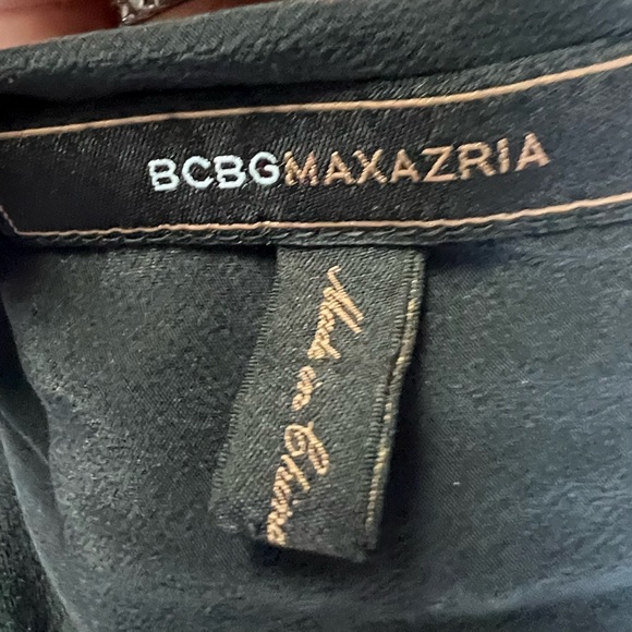 BCBGMAXAZRIA Black Silk Halter Top with Cowl Neck and Open Back - Women’s Large - Picture 2 of 4